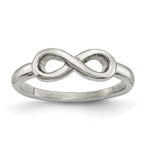 Stainless Steel Polished Infinity Symbol Ring 7 Size