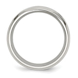 Stainless Steel Polished Wood Inlay Enameled 8.00mm Ring 11 Size