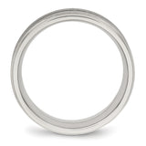 Stainless Steel Polished Grooved Ring 10 Size