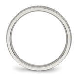 Stainless Steel Polished Textured Ring 6.5 Size