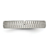 Stainless Steel Polished Textured Ring 6.5 Size