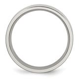 Stainless Steel Flat 6mm Brushed Band Ring 10 Size
