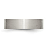 Stainless Steel Flat 6mm Brushed Band Ring 10 Size