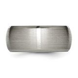 Titanium Beveled Edge 10mm Satin and Polished Band Ring 12 Size