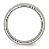 Titanium Grooved Ridged Edge 10mm Brushed and Polished Band Ring 12 Size