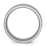 Titanium Polished 9mm Textured Rounded Edge Ring 10.5 Size