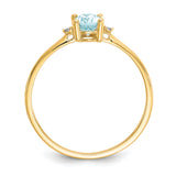 14k Diamond & Aquamarine Birthstone Ring XBR204