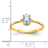 14k Diamond & Aquamarine Birthstone Ring XBR204