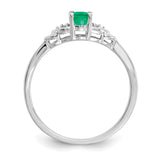 14k White Gold Emerald Diamond Ring XBS232