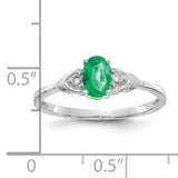 14k White Gold Emerald Diamond Ring XBS232