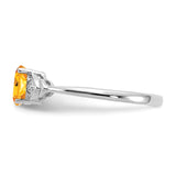 14k White Gold Citrine Diamond Ring XBS248