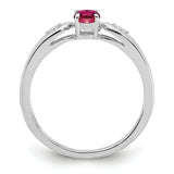 14k White Gold Ruby Diamond Ring XBS306