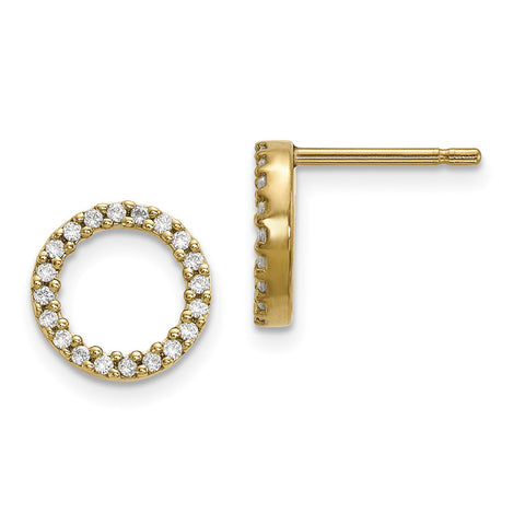 14k Diamond Open Circle Earrings XE3073A - shirin-diamonds