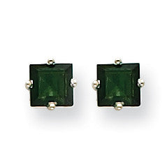 14k White Gold Green Tourmaline Earrings XE61WGT-B - shirin-diamonds